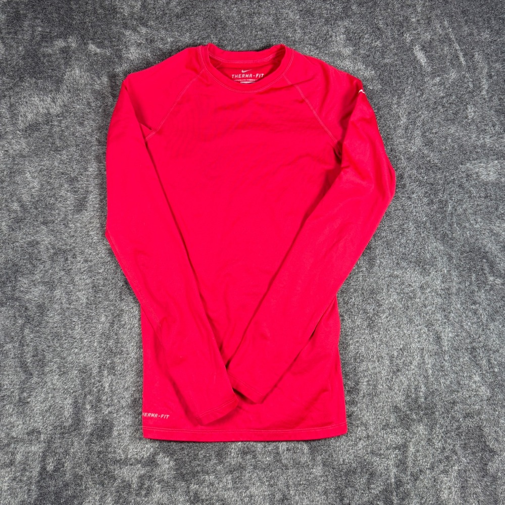 Nike Therma-FIT Mens Small Pink Long Sleeve Base Layer Training Shirt Thermal